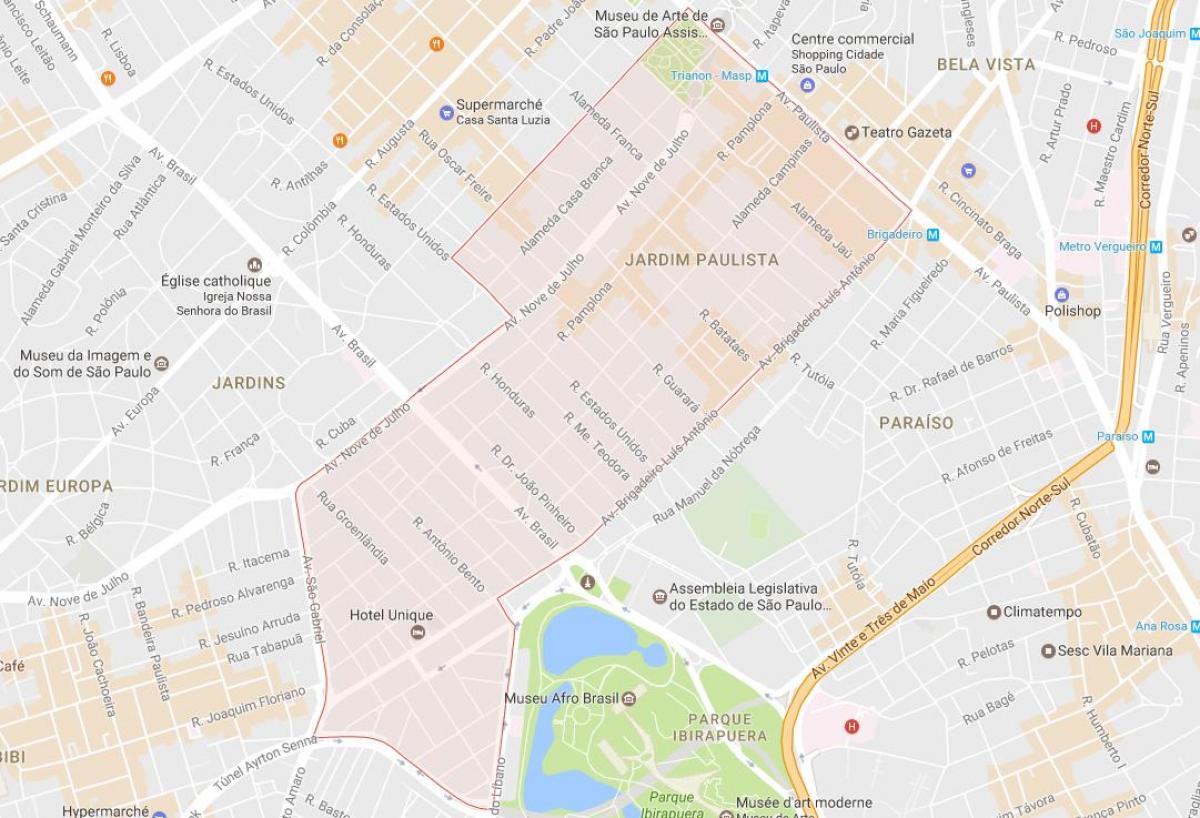 Mapa de Jardim Paulista, São Paulo