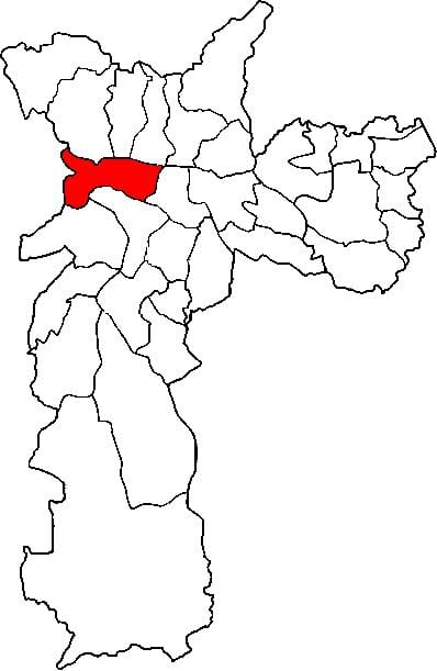 Mapa de Lapa sub-concello de São Paulo