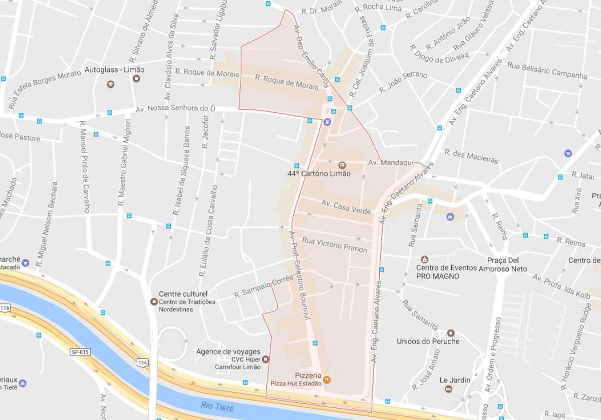 Mapa de Limão São Paulo