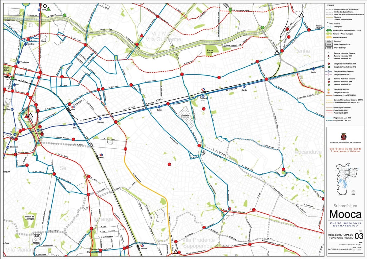 Mapa da Mooca Galicia - Público de transportes