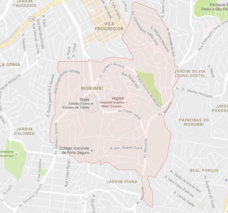Mapa de Morumbi São Paulo