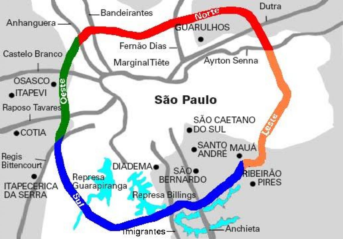 Mapa de Mário de Covas estrada - SP 21