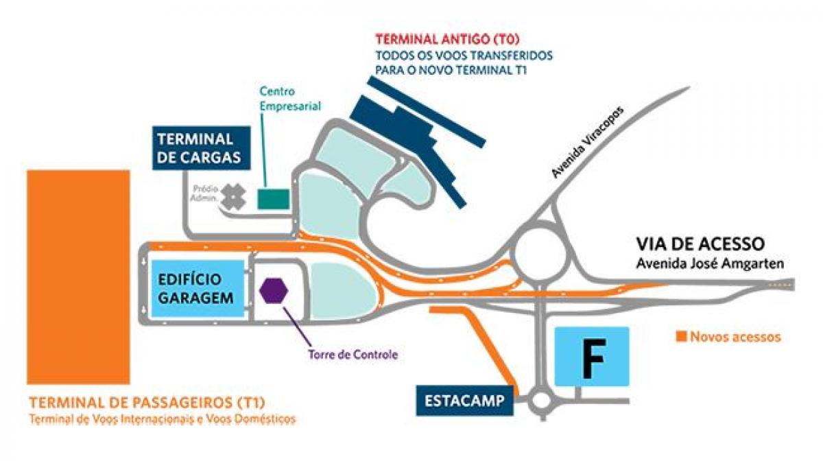 Mapa do aeroporto internacional de Viracopos aparcamento