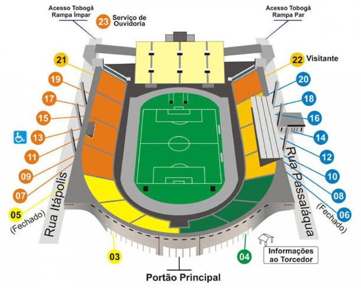 Mapa de Pacaembu São Paulo estadio
