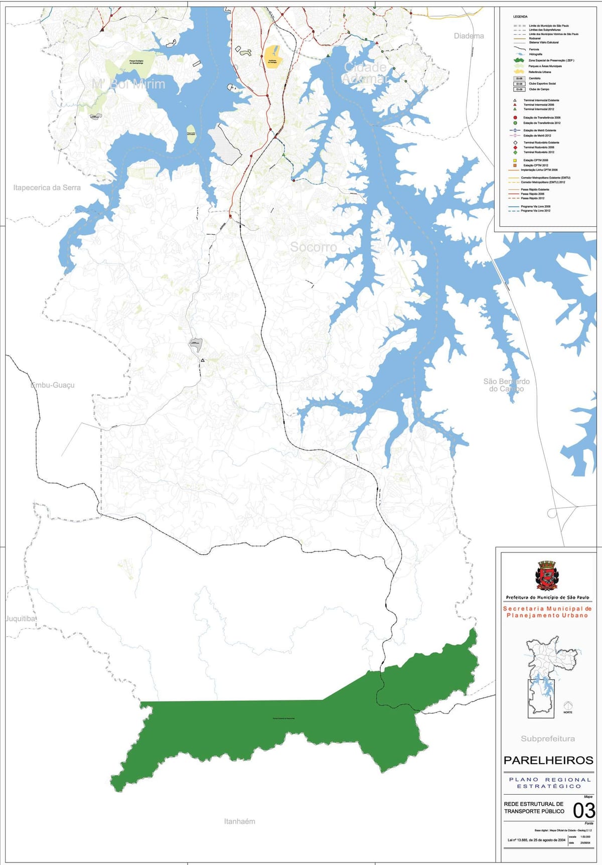 Mapa de Parelheiros Galicia - Público de transportes