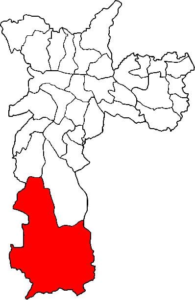 Mapa de Parelheiros sub-concello de São Paulo