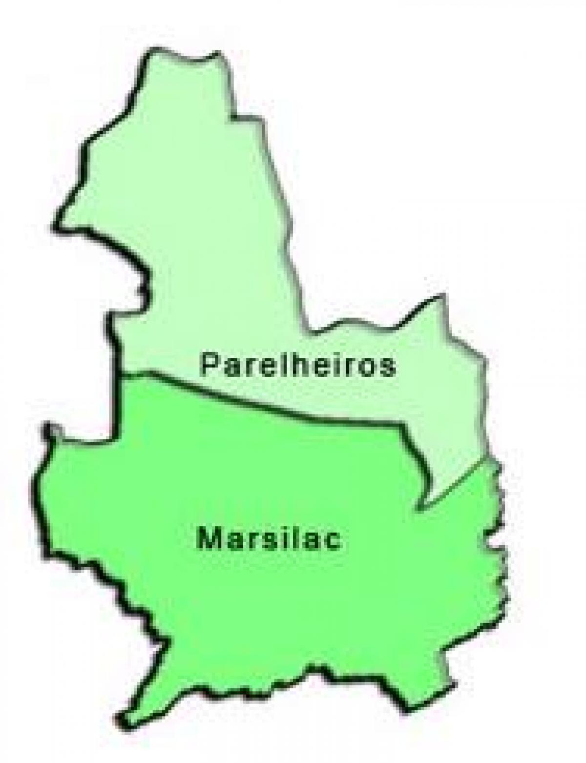 Mapa de Parelheiros sub-concello