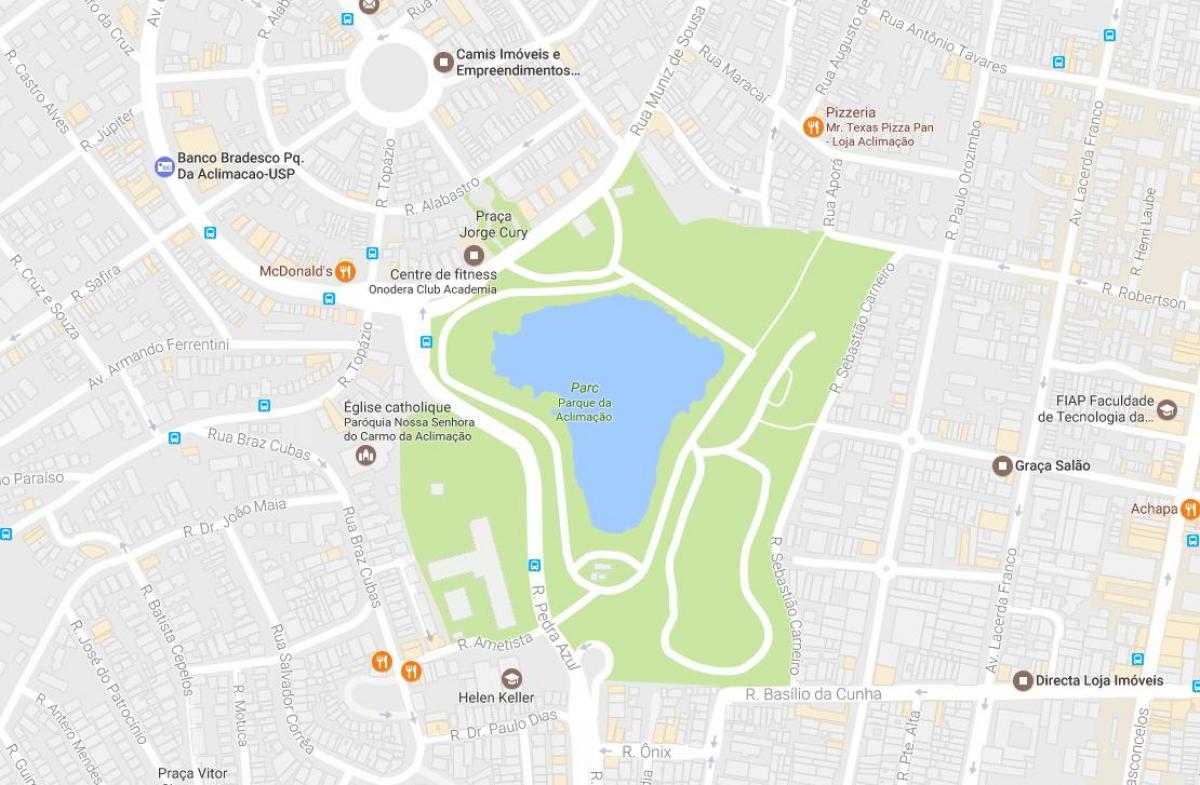Mapa do parque aclimatación São Paulo