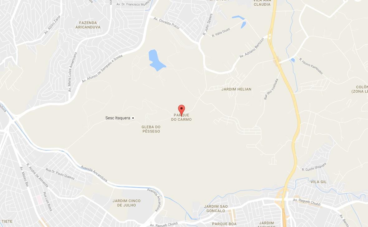 Mapa do Parque do Carmo, São Paulo