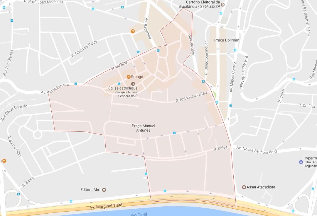 Mapa de Parroquia de facer Ó São Paulo