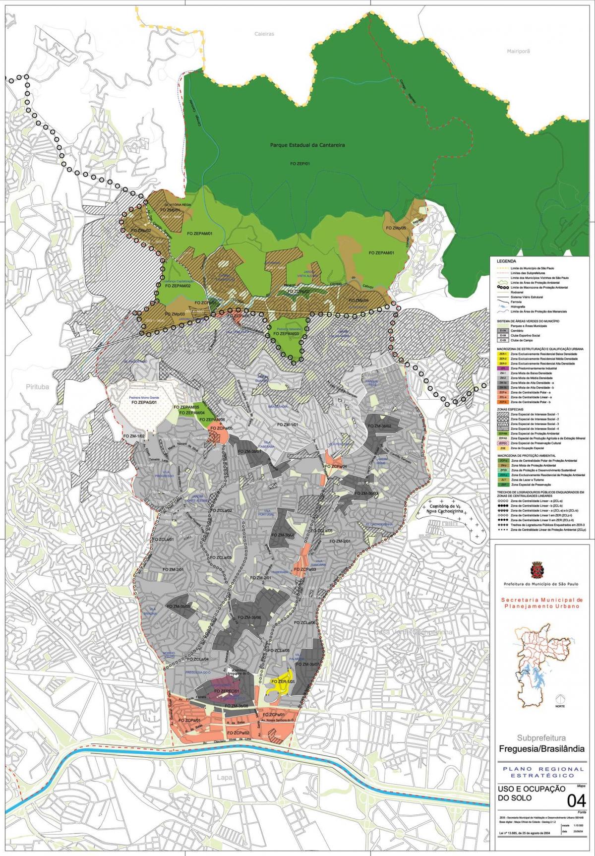 Mapa de Parroquia de facer Ó São Paulo - Ocupación do solo