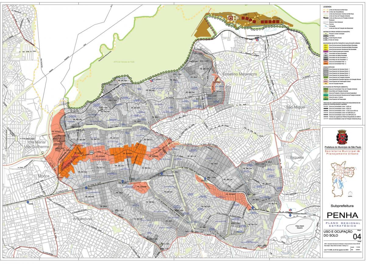 Mapa de Penha São Paulo - Ocupación do solo