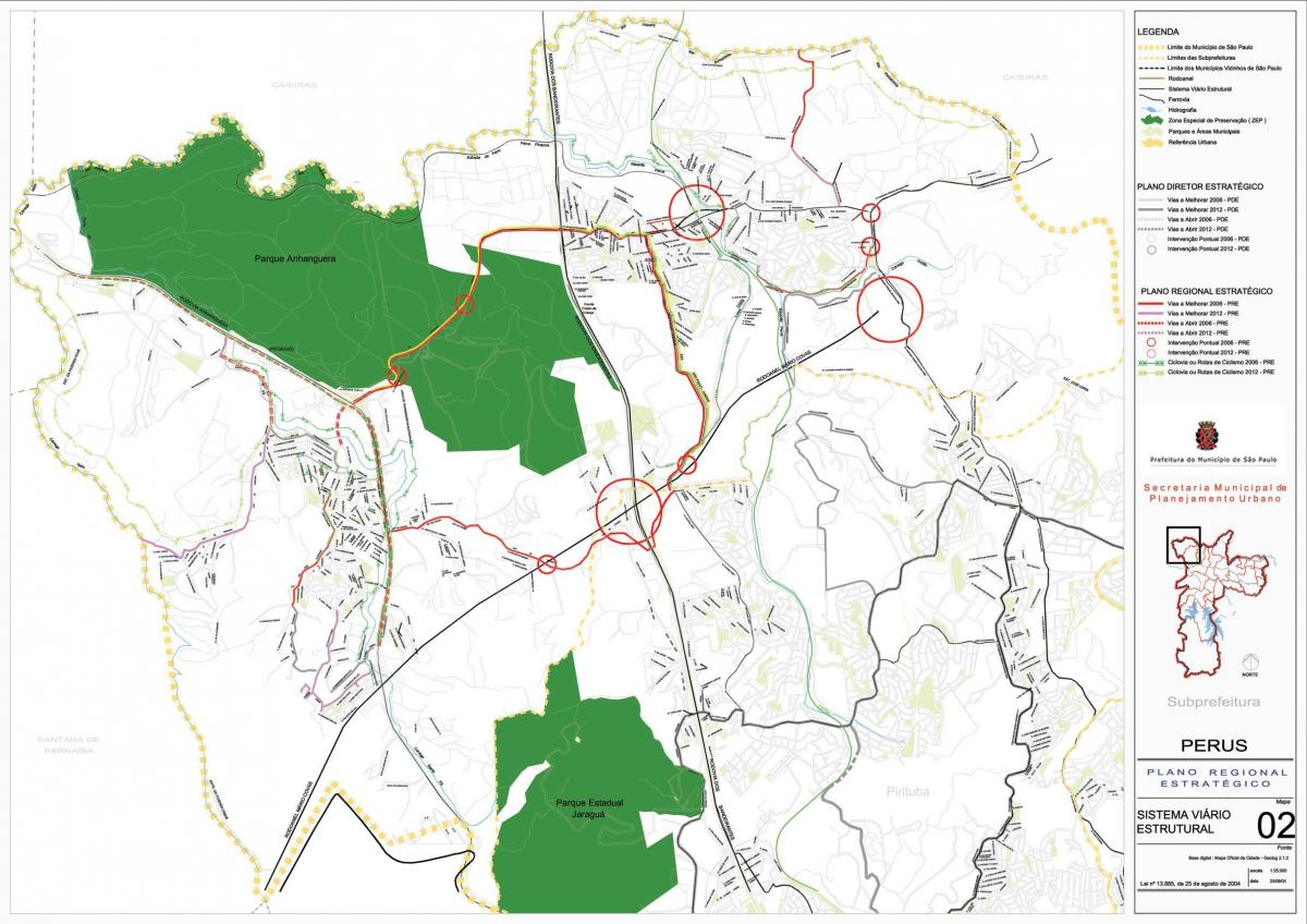 Mapa de Perus São Paulo - Estradas