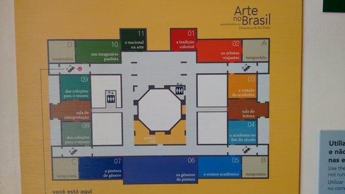 Mapa de pinacoteca do Estado de São Paulo