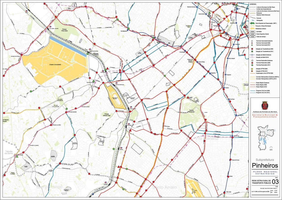 Mapa de Pinheiros Galicia - Público de transportes