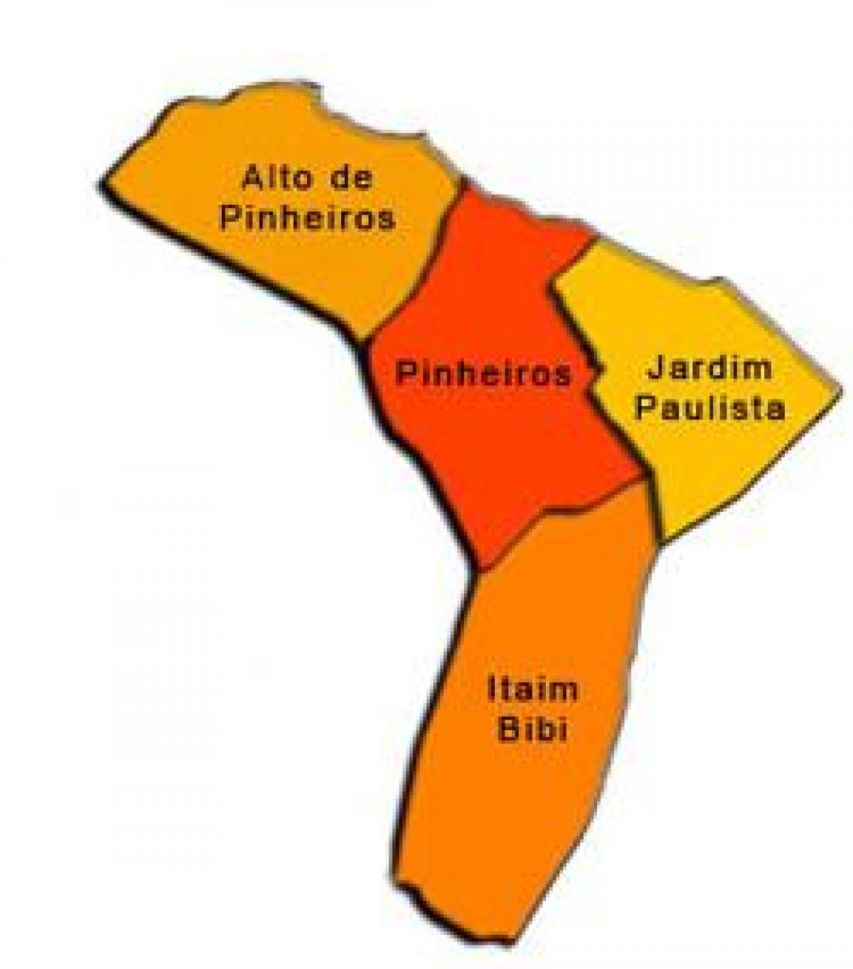 Mapa de Pinheiros sub-concello