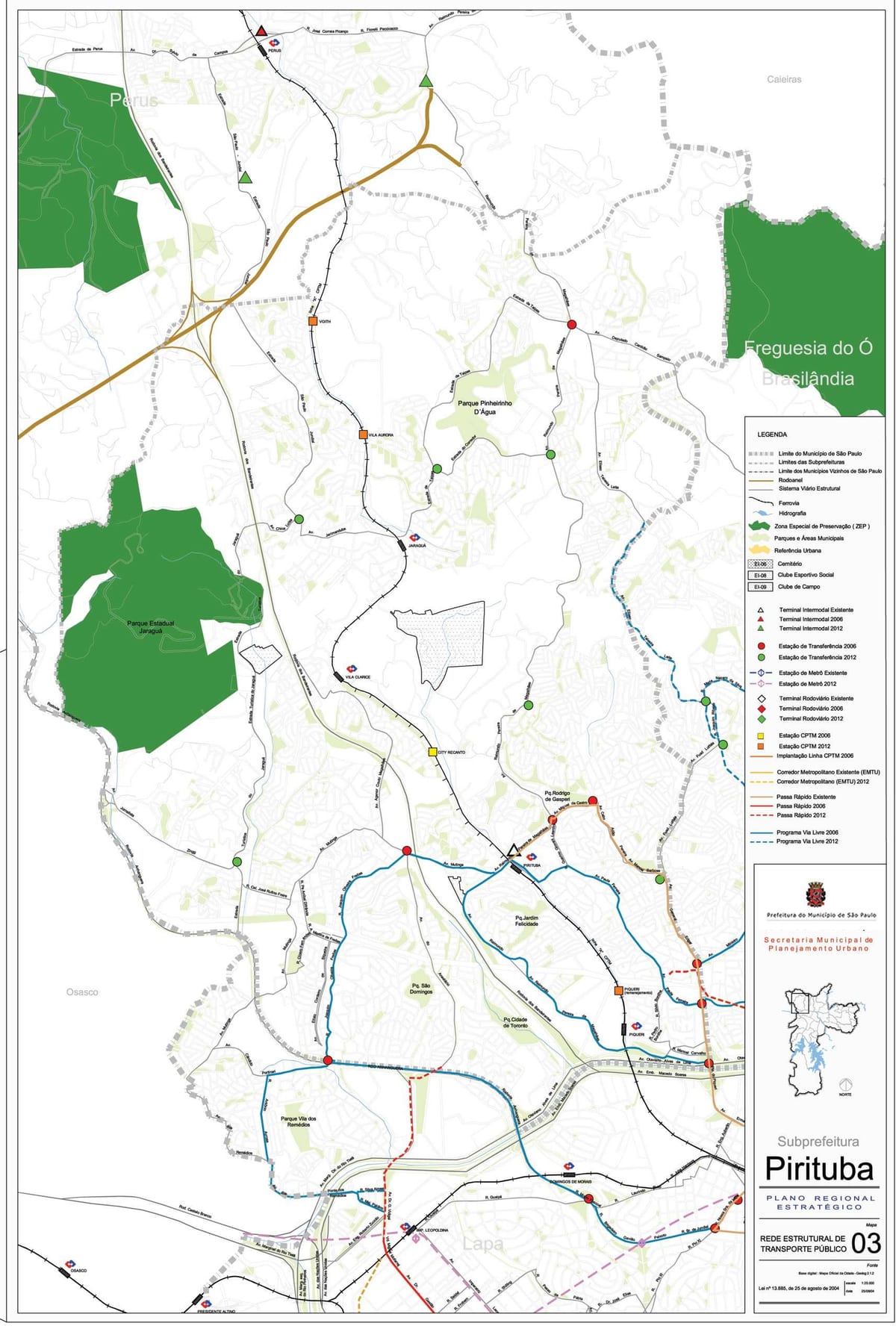 Mapa de Pirituba-Jaraguá Galicia - Público de transportes