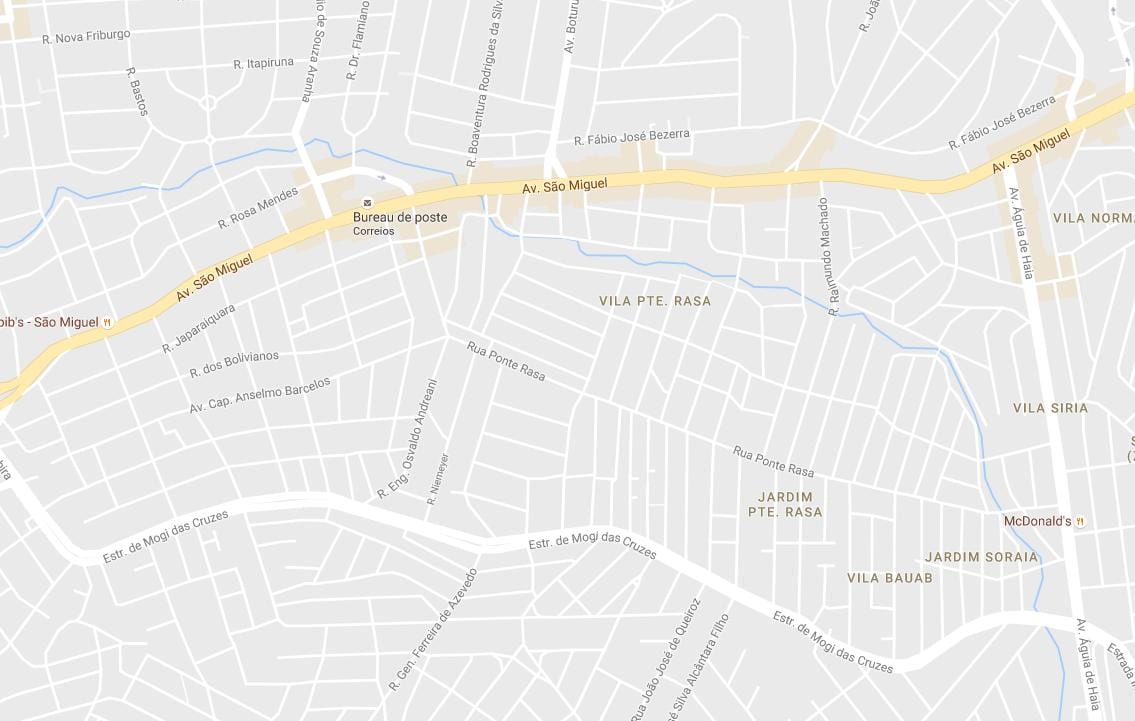 Mapa de Ponte Rasa São Paulo