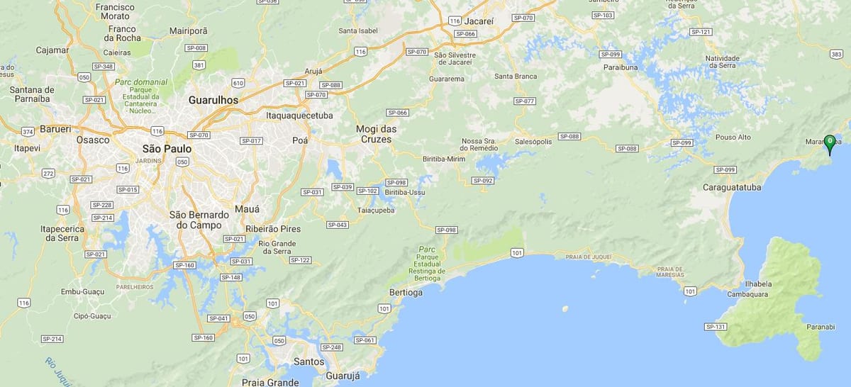 Mapa de praia Caçandoquinha