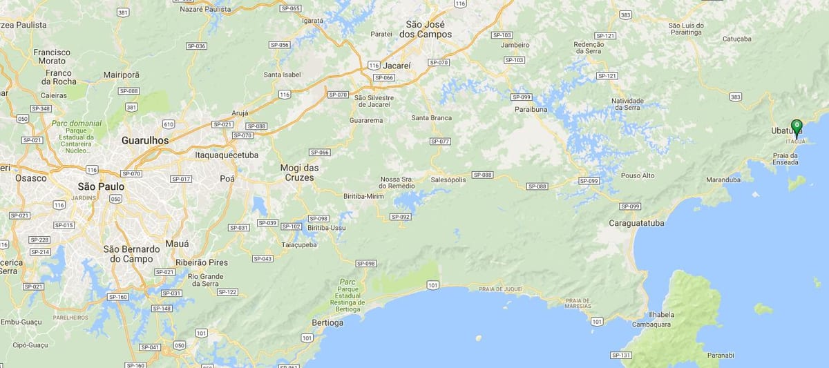 Mapa de praia Itaguá