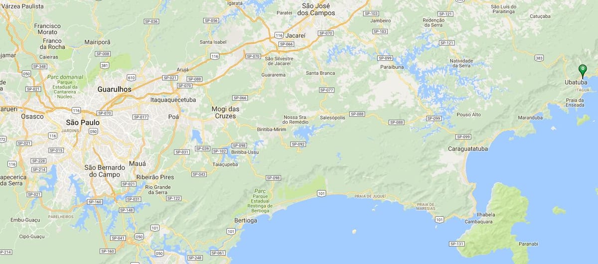 Mapa de praia Perequê Açu