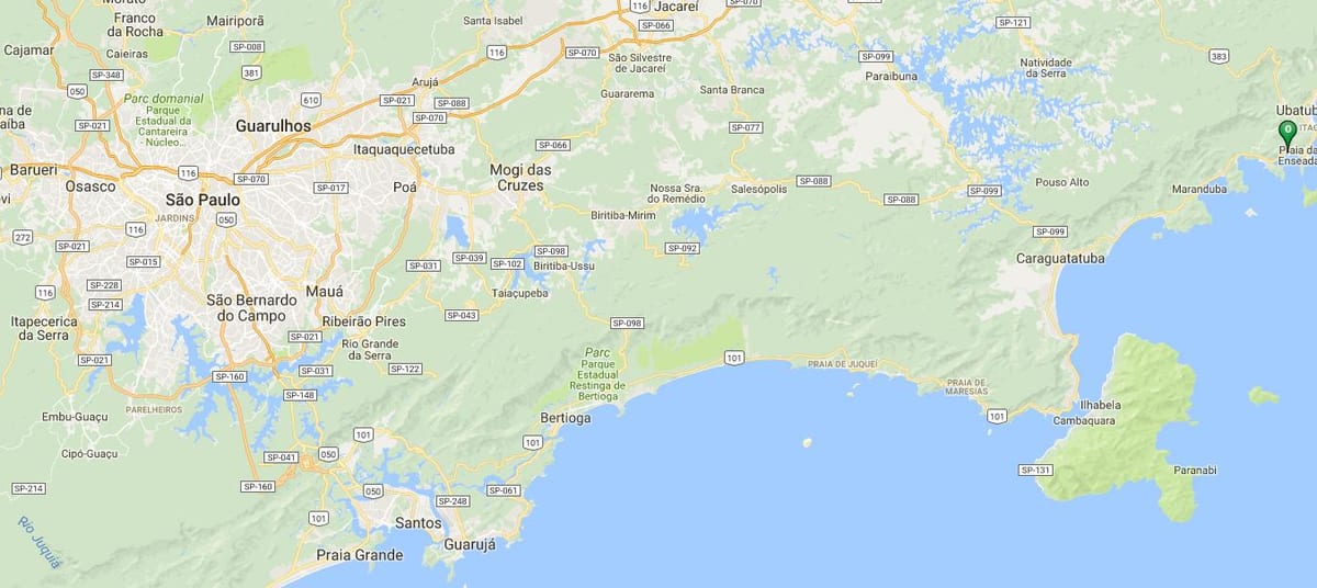 Mapa de praia Perequê Mirim