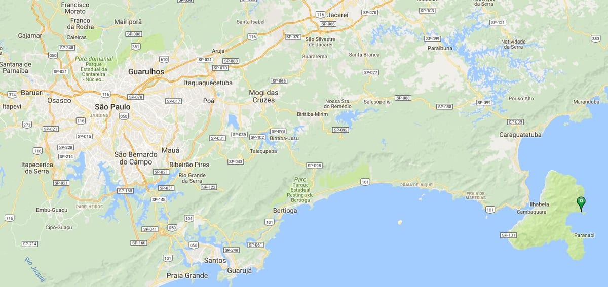 Mapa de praia Saco facer Eustáquio