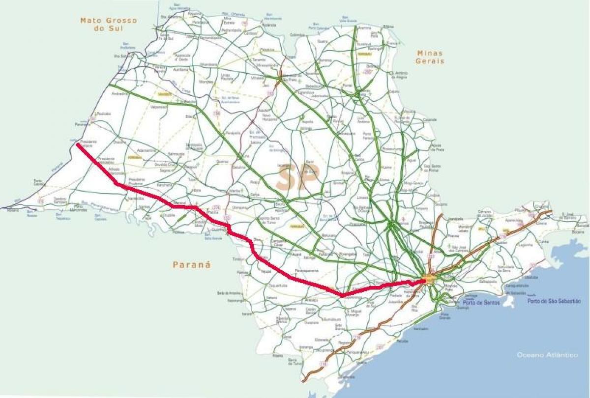 Mapa de Raposo Tavares estrada - SP 270