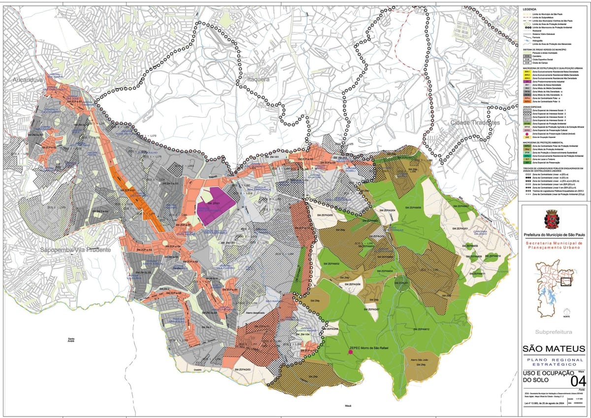 Mapa de São Mateus São Paulo - Ocupación do solo