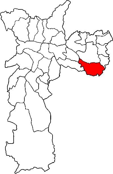 Mapa de São Mateus sub-concello de São Paulo