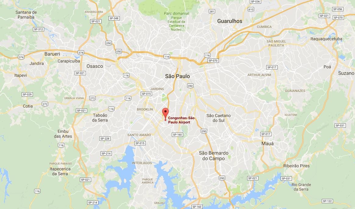 Mapa de São Paulo Congonhas aeroporto