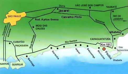 Mapa de São Paulo praias