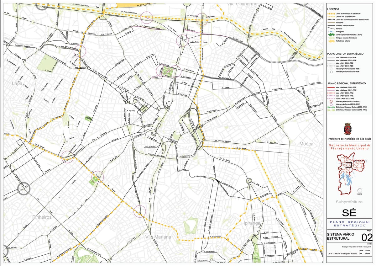 Mapa de Sé São Paulo - Estradas