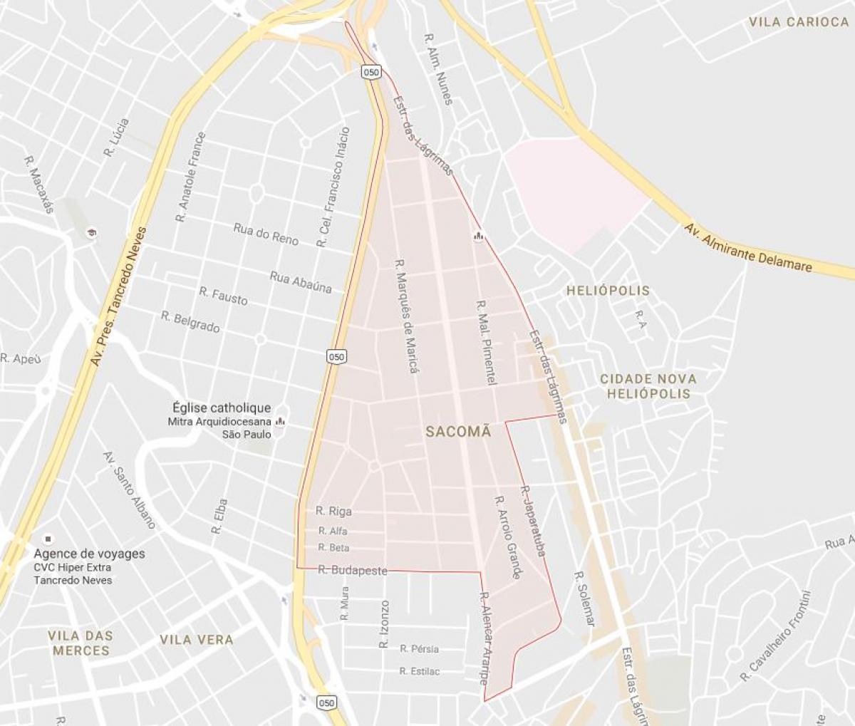 Mapa de Sacomã São Paulo