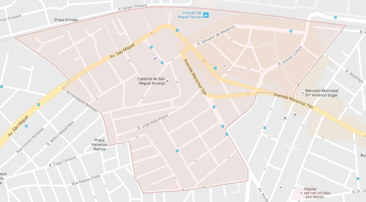 Mapa de São Miguel Paulista, São Paulo