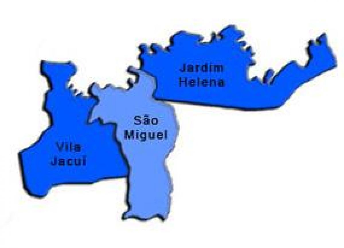 Mapa de São Miguel Paulista sub-concello