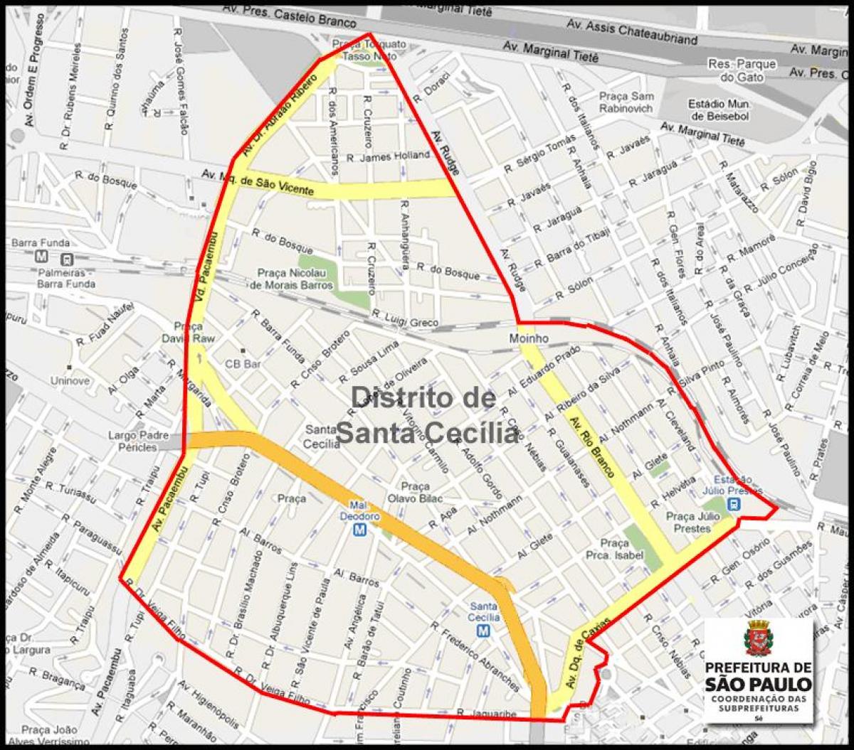 Mapa de Santa Cecília São Paulo