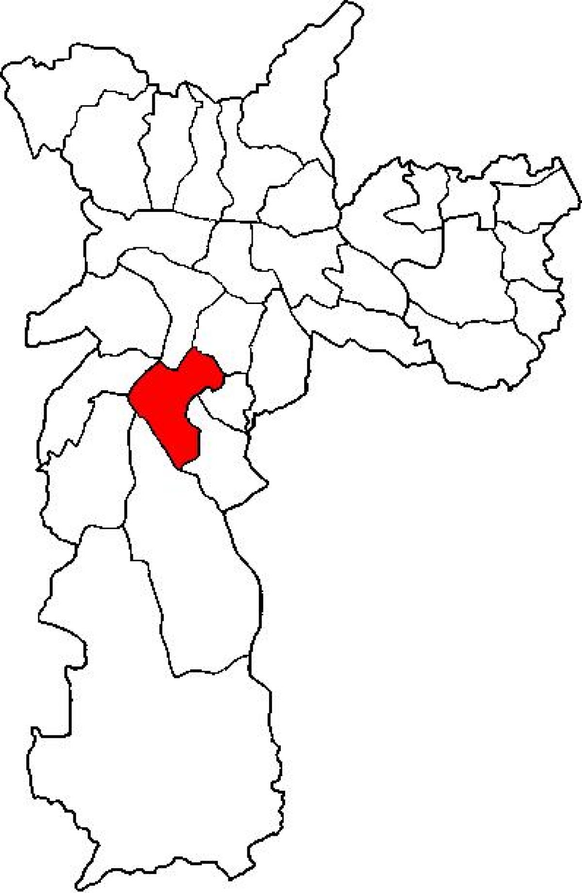 Mapa de Santo Amaro sub-concello de São Paulo