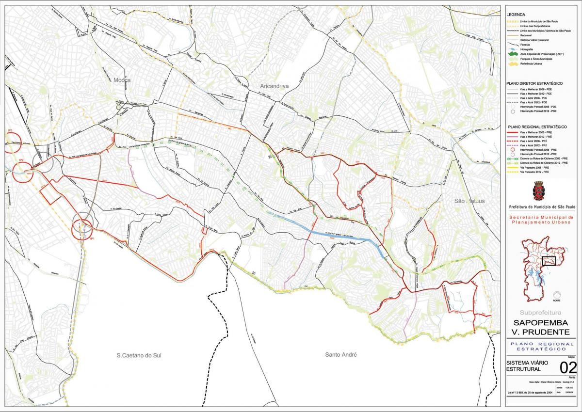 Mapa de Sapopembra São Paulo - Estradas