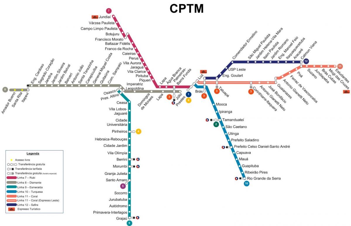 Mapa de São Paulo CPTM