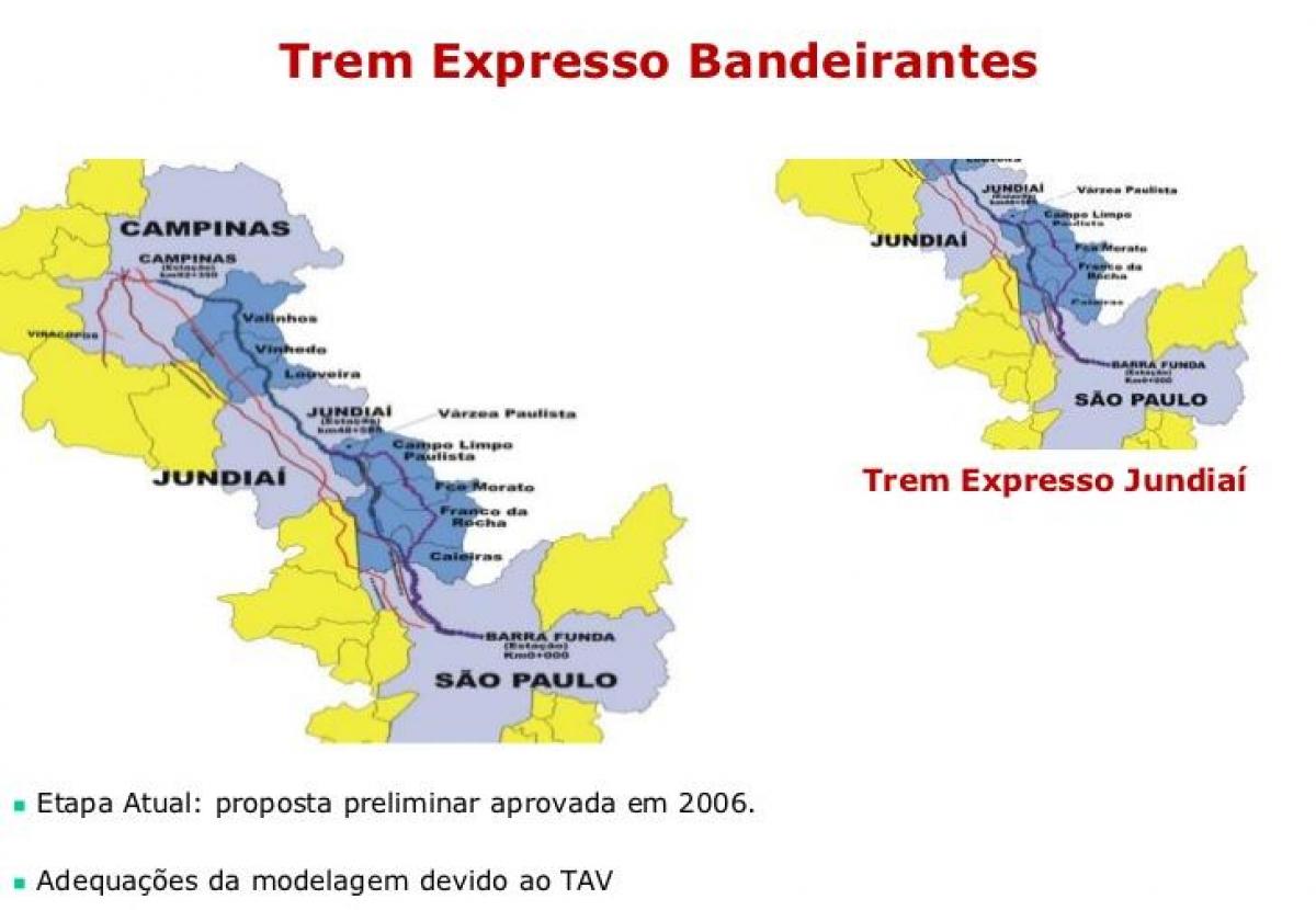 Mapa de São Paulo Expresso Bandeirantes