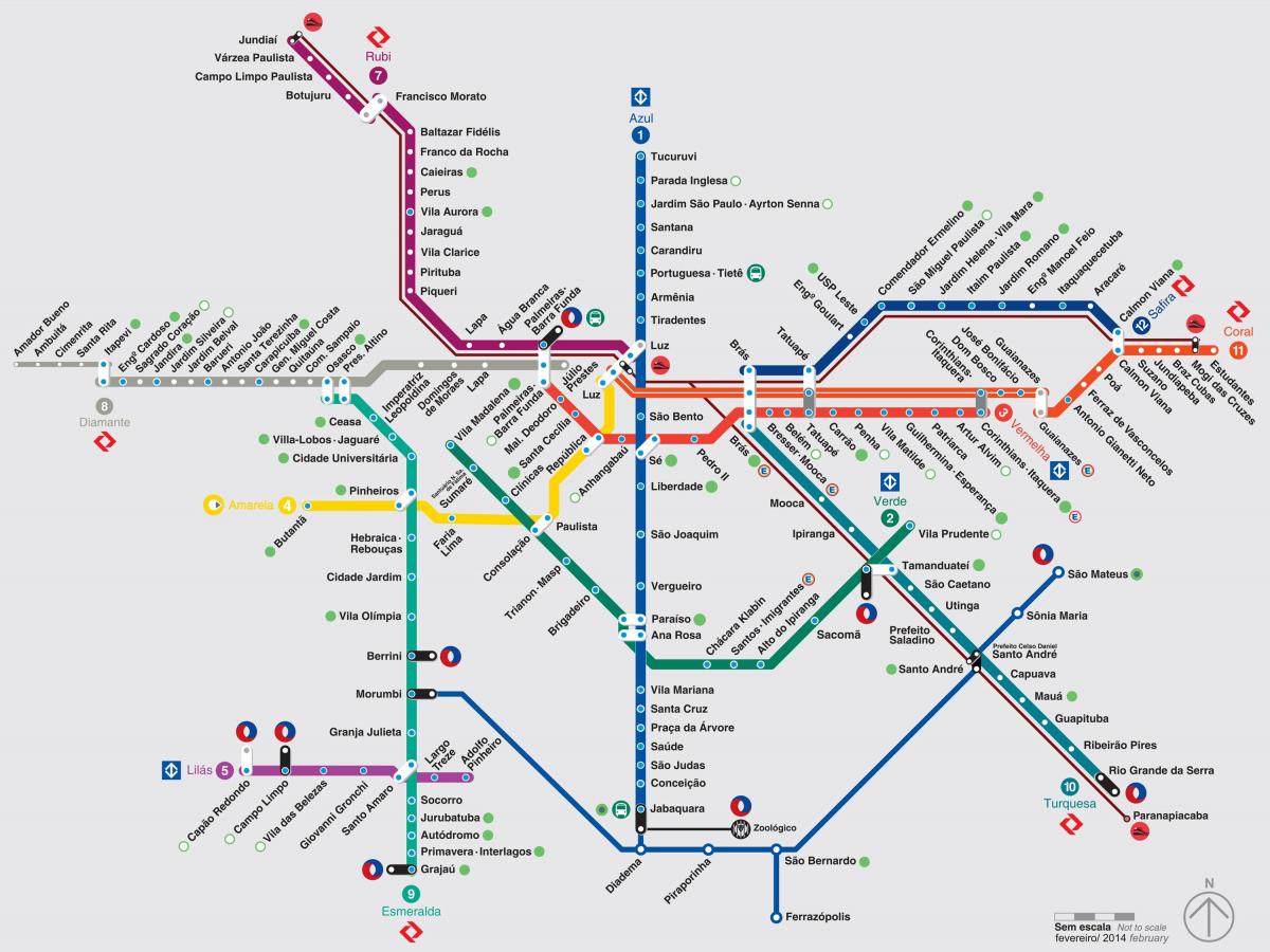 Mapa de São Paulo transporta