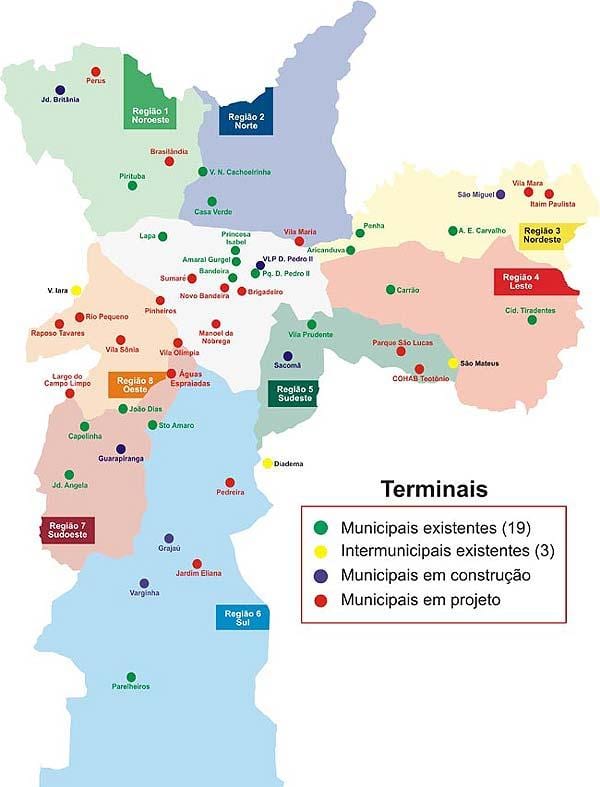 Mapa de terminais de autobuses de Galicia