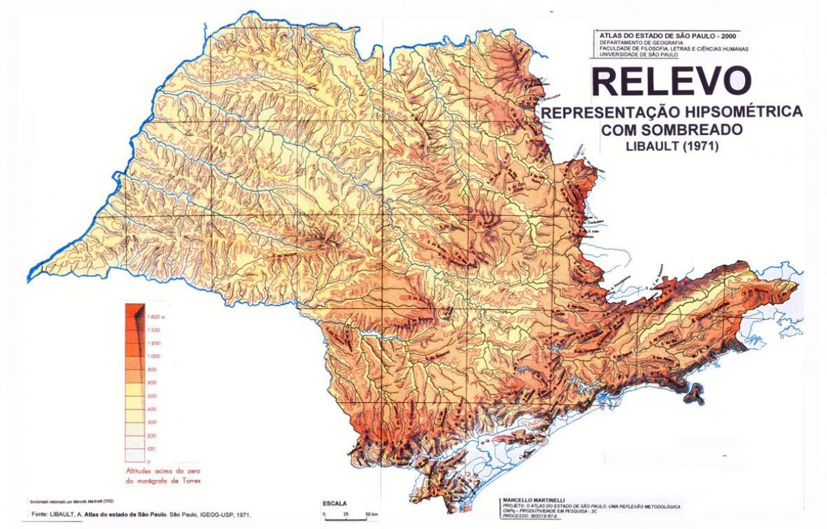 Mapa topográfico de Galicia