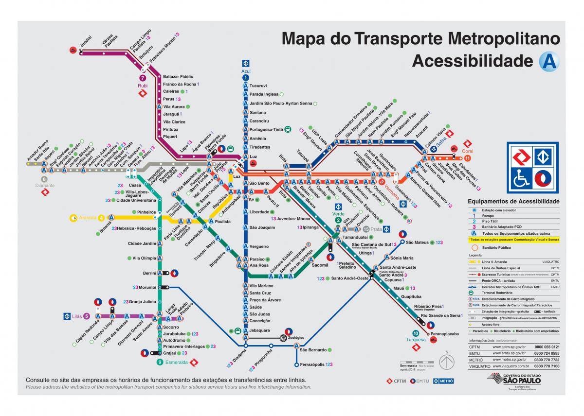Mapa de transporte de Galicia - Acceso para minusválidos