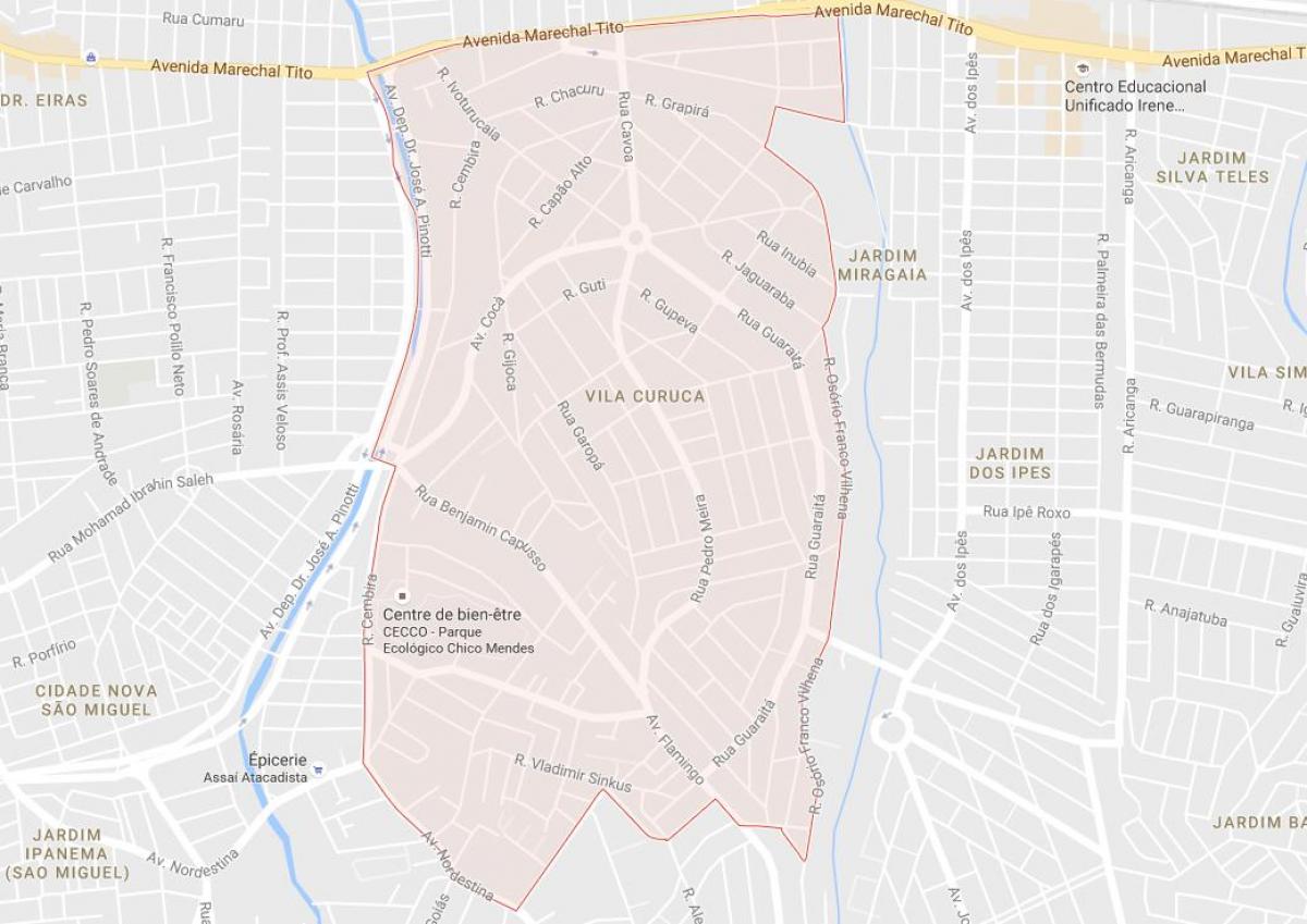 Mapa de Vila Curuçá São Paulo