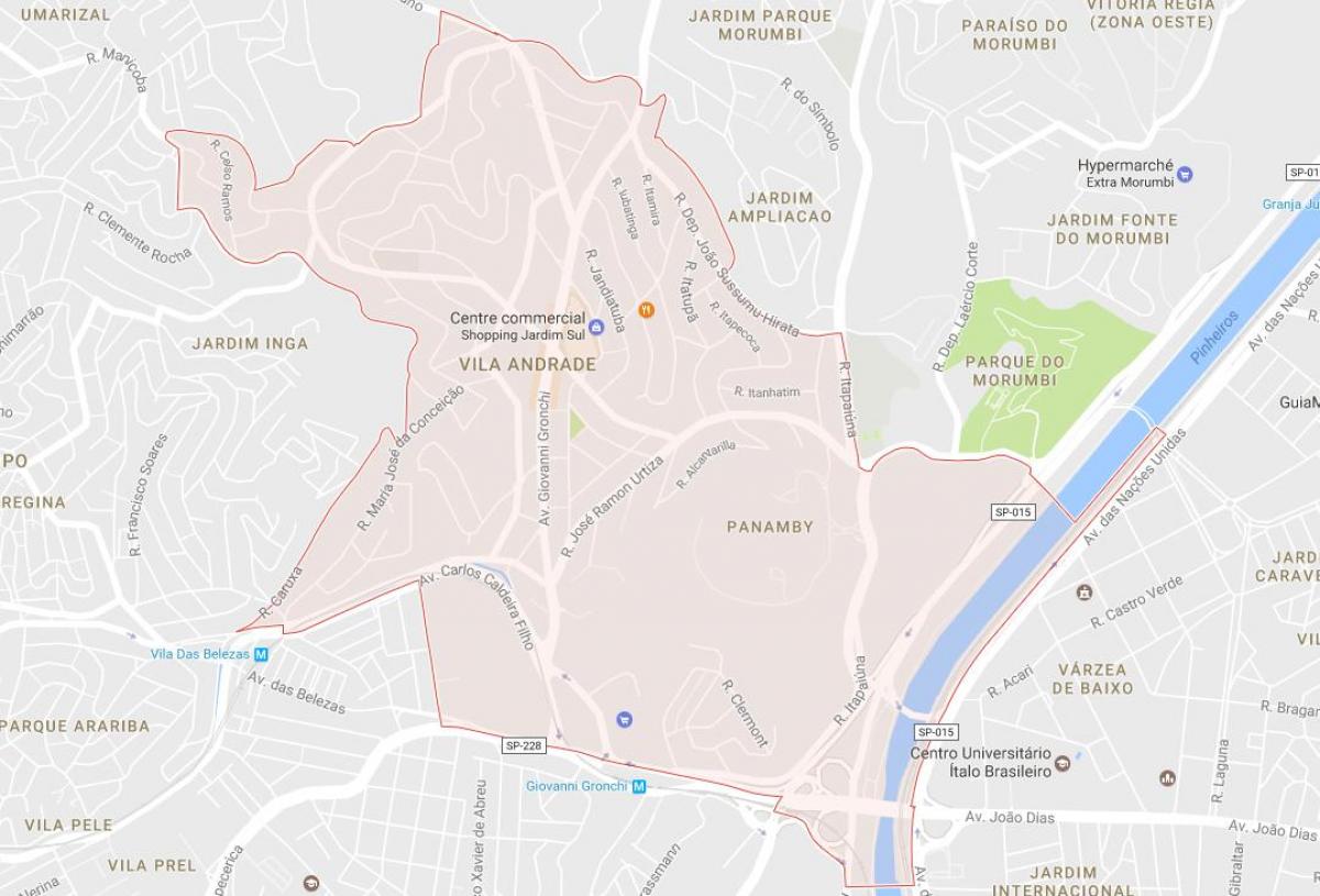 Mapa de Vila de Andrade, São Paulo