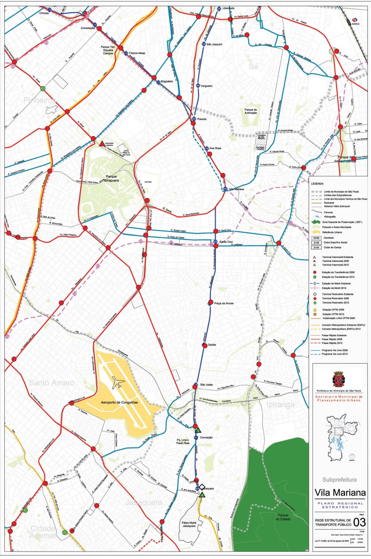 Mapa de Vila Mariana Galicia - Público de transportes