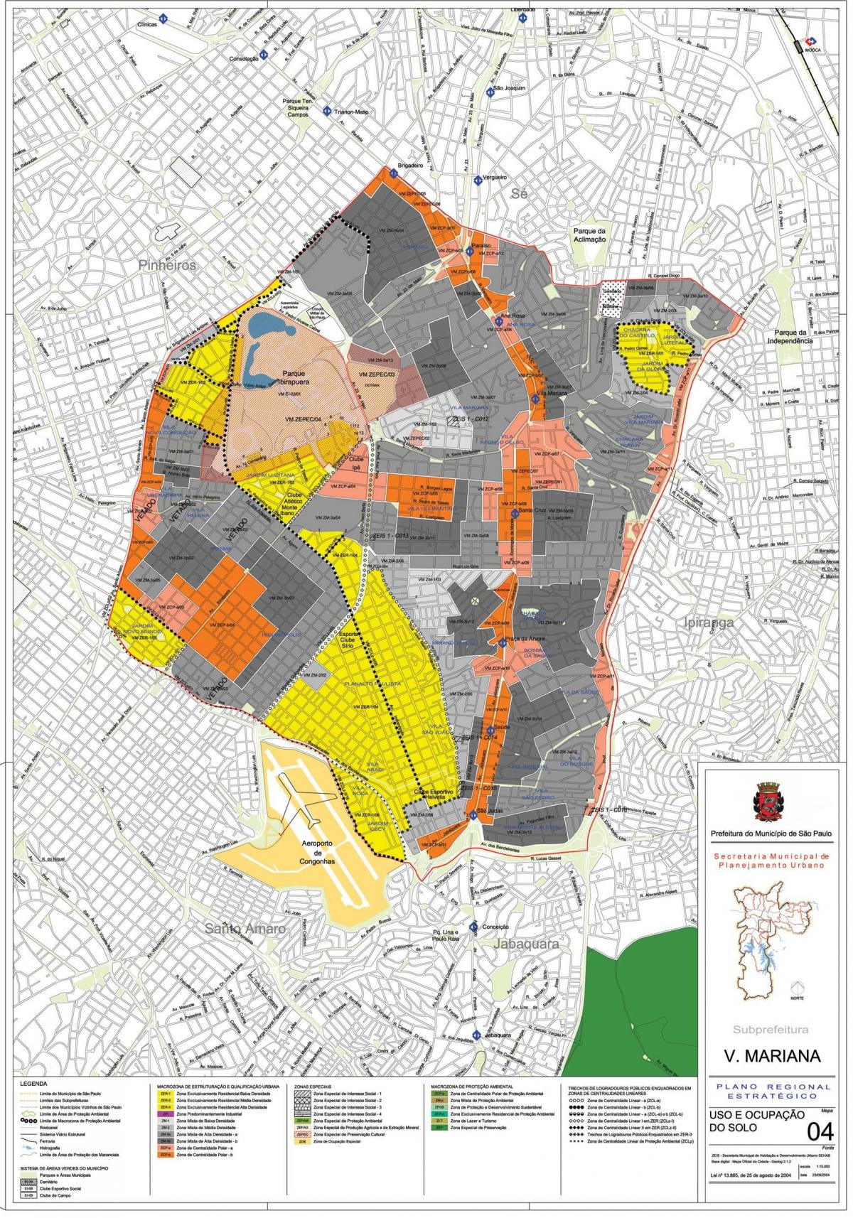 Mapa de Vila Mariana São Paulo - Ocupación do solo