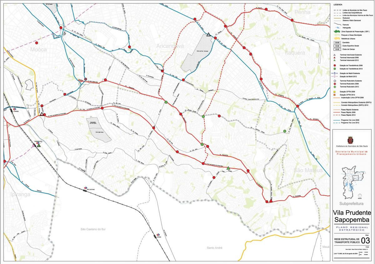 Mapa de Vila Prudente Galicia - Público de transportes